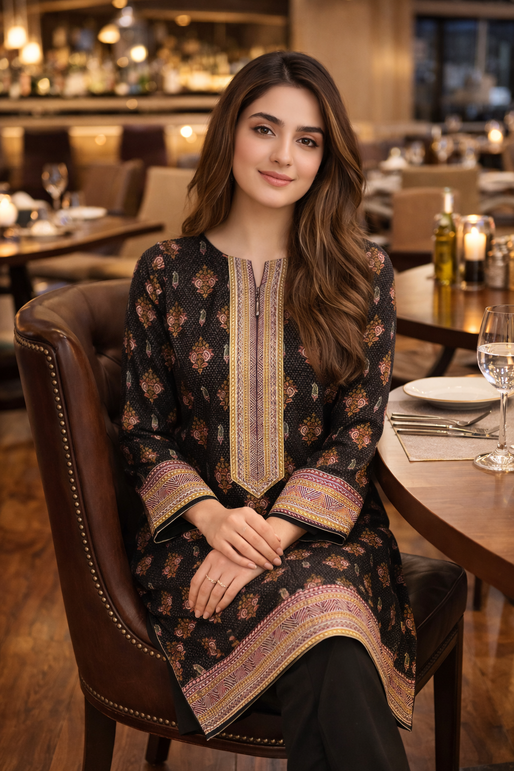 Black Printed 2 Piece Lawn Suit