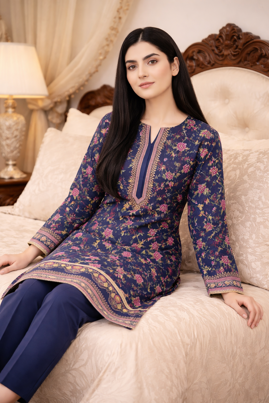 Unstitched Dress for Women – Stylish Lawn Fabric Blue