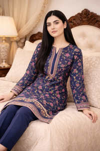 Unstitched Dress for Women – Stylish Lawn Fabric Blue